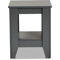 Baxton Studio Audra Modern and Contemporary Grey Finished Wood Living Room End Table