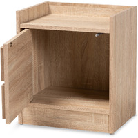 Baxton Studio Hale Modern and Contemporary Oak Finished Wood 1-Door Nightstand