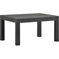 vidaXL Patio Table Anthracite 22.8"x22.8"x16.1" PP Rattan
