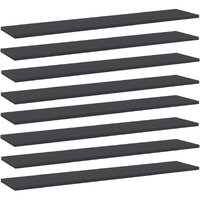 vidaXL Bookshelf Boards 8 pcs Gray 39.4"x7.9"x0.6" Engineered Wood