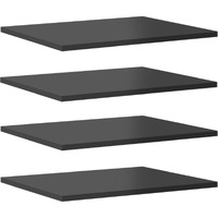 vidaXL Bookshelf Boards 4 pcs High Gloss Gray 15.7"x19.7"x0.6" Engineered Wood