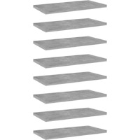 vidaXL Bookshelf Boards 8 pcs Concrete Gray 15.7"x7.9"x0.6" Engineered Wood