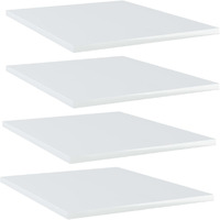 vidaXL Bookshelf Boards 4 pcs High Gloss White 15.7"x19.7"x0.6" Engineered Wood