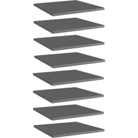 vidaXL Bookshelf Boards 8 pcs High Gloss Gray 15.7"x15.7"x0.6" Engineered Wood