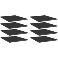 vidaXL Bookshelf Boards 8 pcs High Gloss Black 15.7"x19.7"x0.6" Engineered Wood