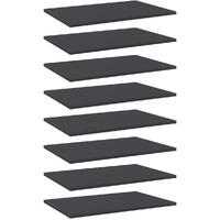 vidaXL Bookshelf Boards 8 pcs Gray 23.6"x15.7"x0.6" Engineered Wood