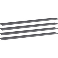 vidaXL Bookshelf Boards 4 pcs High Gloss Gray 39.4"x3.9"x0.6" Engineered Wood