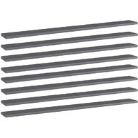 vidaXL Bookshelf Boards 8 pcs High Gloss Gray 39.4"x3.9"x0.6" Engineered Wood