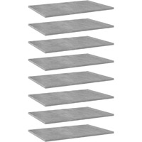 vidaXL Bookshelf Boards 8 pcs Concrete Gray 23.6"x15.7"x0.6" Engineered Wood