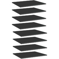 vidaXL Bookshelf Boards 8 pcs High Gloss Black 23.6"x19.7"x0.6" Engineered Wood