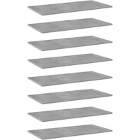 vidaXL Bookshelf Boards 8 pcs Concrete Gray 31.5"x15.7"x0.6" Engineered Wood
