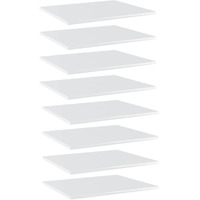 vidaXL Bookshelf Boards 8 pcs High Gloss White 23.6"x19.7"x0.6" Engineered Wood