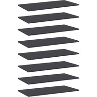 vidaXL Bookshelf Boards 8 pcs Gray 31.5"x15.7"x0.6" Engineered Wood