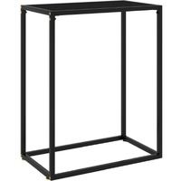 vidaXL Console Table Black 23.6"x13.8"x29.5" Tempered Glass