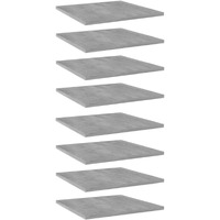 vidaXL Bookshelf Boards 8 pcs Concrete Gray 15.7"x15.7"x0.6" Engineered Wood
