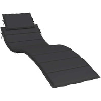 vidaXL Sun Lounger Cushion Black 73.2"x22.8"x1.2"