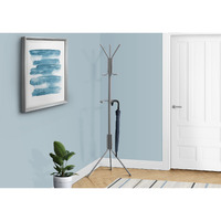 COAT RACK - 68"H / SILVER METAL