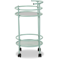 Baxton Studio Newell Mid-Century Modern Mint Green Finished Metal 2-Tier Kitchen Cart