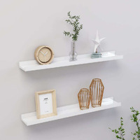 vidaXL Wall Shelves 2 pcs High Gloss White 23.6"x3.5"x1.2"