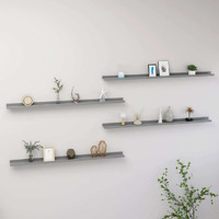 vidaXL Wall Shelves 4 pcs Gray 45.3"x3.5"x1.2"