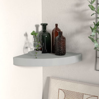 vidaXL Floating Corner Shelf Gray 9.8"x9.8"x1.5" MDF