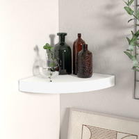 vidaXL Floating Corner Shelf White 9.8"x9.8"x1.5" MDF