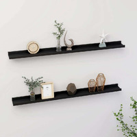 vidaXL Wall Shelves 2 pcs Black 39.4"x3.5"x1.2"