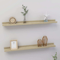 vidaXL Wall Shelves 2 pcs Sonoma Oak 31.5"x3.5"x1.2"