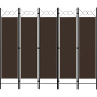 vidaXL 5-Panel Room Divider Brown 78.7"x70.9"