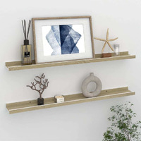 vidaXL Wall Shelves 2 pcs White and Sonoma Oak 31.5"x3.5"x1.2"