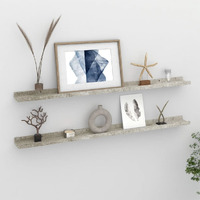 vidaXL Wall Shelves 2 pcs Concrete Gray 39.4"x3.5"x1.2"