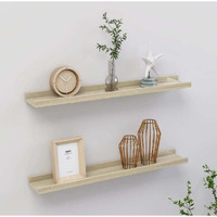 vidaXL Wall Shelves 2 pcs Sonoma Oak 23.6"x3.5"x1.2"