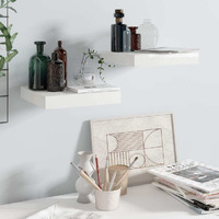 vidaXL Floating Wall Shelves 2 pcs High Gloss White 9.1"x9.3"x1.5" MDF