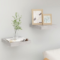 vidaXL Floating Wall Shelves 2 pcs Concrete Gray 9.1"x9.3"x1.5" MDF