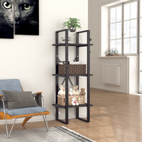 vidaXL 3-Tier Book Cabinet Gray 15.7"x11.8"x41.3" Engineered Wood