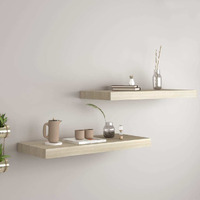 vidaXL Floating Wall Shelves 2 pcs Oak 23.6"x9.3"x1.5" MDF