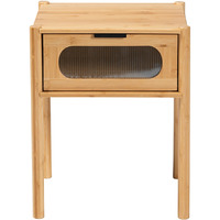 Baxton Studio Naresh Mid-Century Modern Transitional Natural Brown Bamboo Wood 1-Drawer End Table
