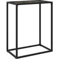 vidaXL Console Table Black 23.6"x13.8"x29.5" Tempered Glass