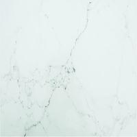 vidaXL Table Top White 23.6"x23.6" 0.2" Tempered Glass with Marble Design