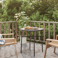 vidaXL Tea Table Black 17.7" Poly Rattan