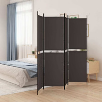 vidaXL 4-Panel Room Divider Brown 78.7"x78.7" Fabric
