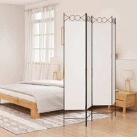 vidaXL 4-Panel Room Divider White 63"x78.7" Fabric