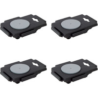 vidaXL Moving Dollies with 8 Wheels 4 pcs Black Polypropylene 330.7 lb
