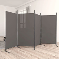 vidaXL 4-Panel Room Divider Anthracite 136.2"x70.9" Fabric