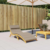 vidaXL Sun Lounger Cushion Taupe 70.9"x23.6"x1.2" Oxford Fabric