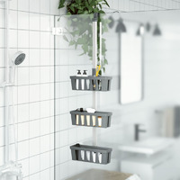 vidaXL Shower Hanger Shelf 11.8" x 5.9" x (26.4"-41.3") Aluminum