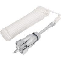 vidaXL Folding Anchor with Rope Silver 7.1 lb Malleable Iron