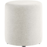 Callum 16" Round Woven Heathered Fabric Upholstered Ottoman