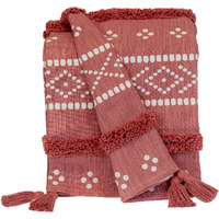Parkland Collection Transitional Stripes and Dots Pink 50" x 60" Throw