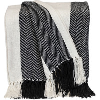 Parkland Collection Transitional Stripe Black Rectangle 60" x 50" Throw